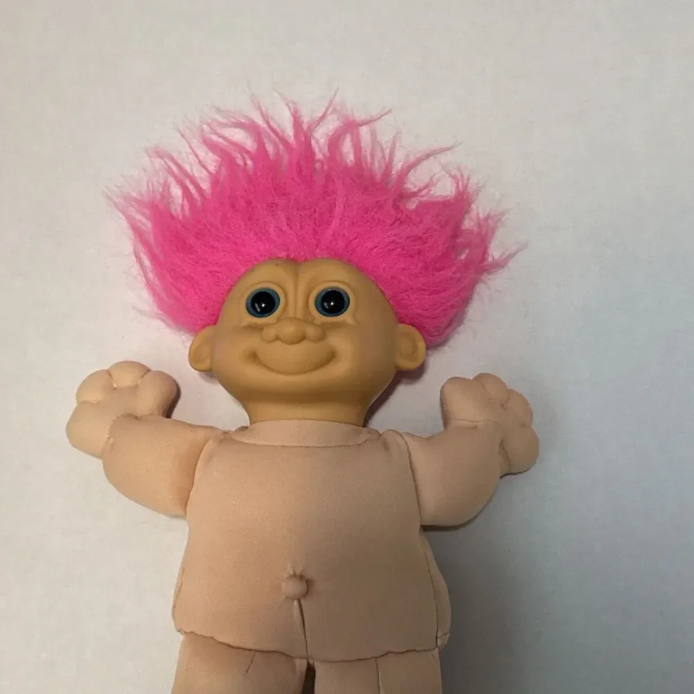 Russ Berrie Troll Doll 12 Inch Hot Pink Hair Large Soft Body No Clothes - Picture 2 of 8